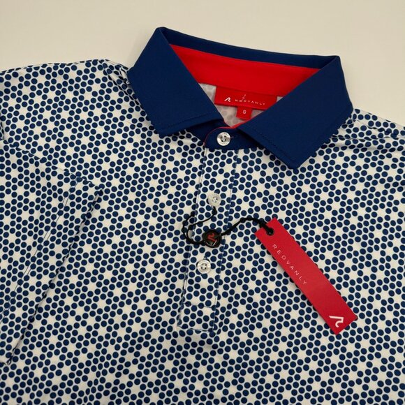 NWT Redvanly Clyde Golf Polo Shirt Men’s S Mazarine Blue Polyester Performance - Picture 1 of 9